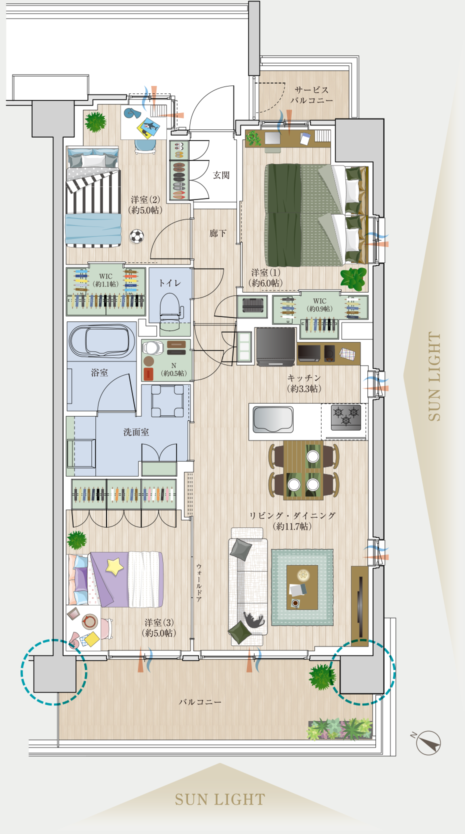 家具配置イメージ間取図